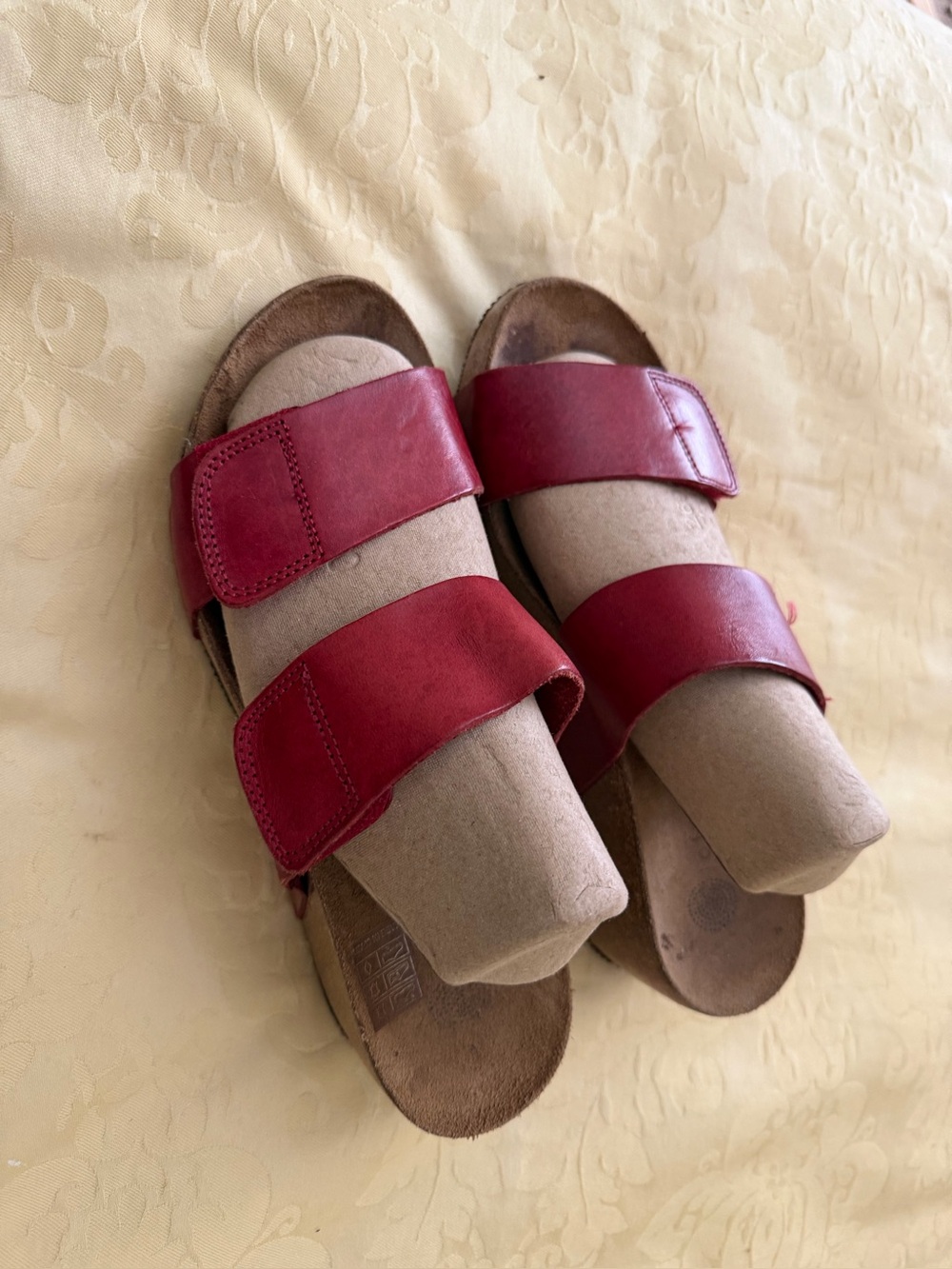 Lola Sabbia  Women's Red Double-Strap Slide Sandals